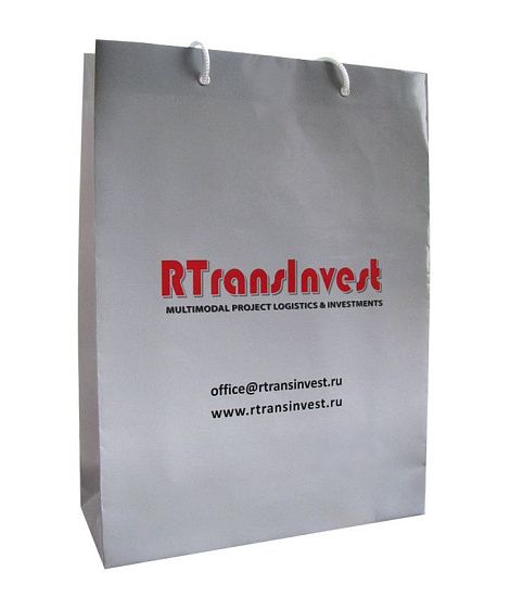 Бумажные пакеты "RTransInvest" c логотипом - подробное фото